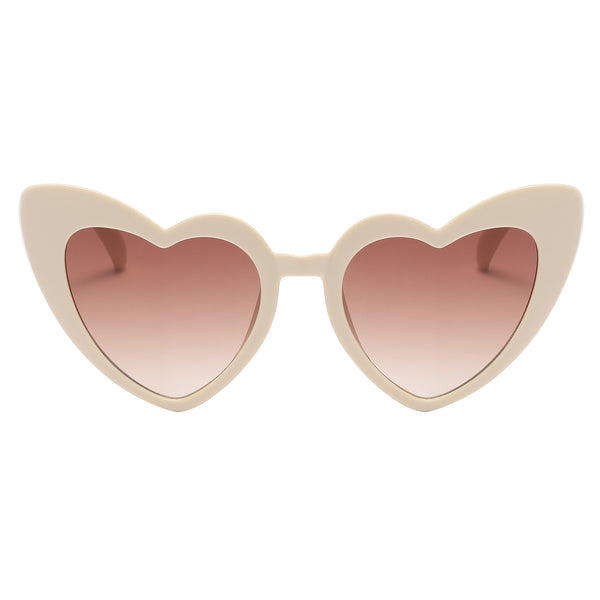 Kids Heart Sunglasses - Beige Frame