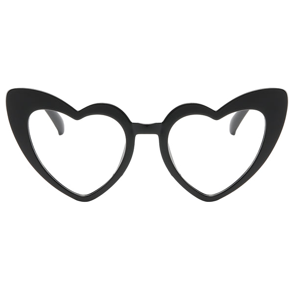 Kids Heart Sunglasses - Black Frame / Clear Lens