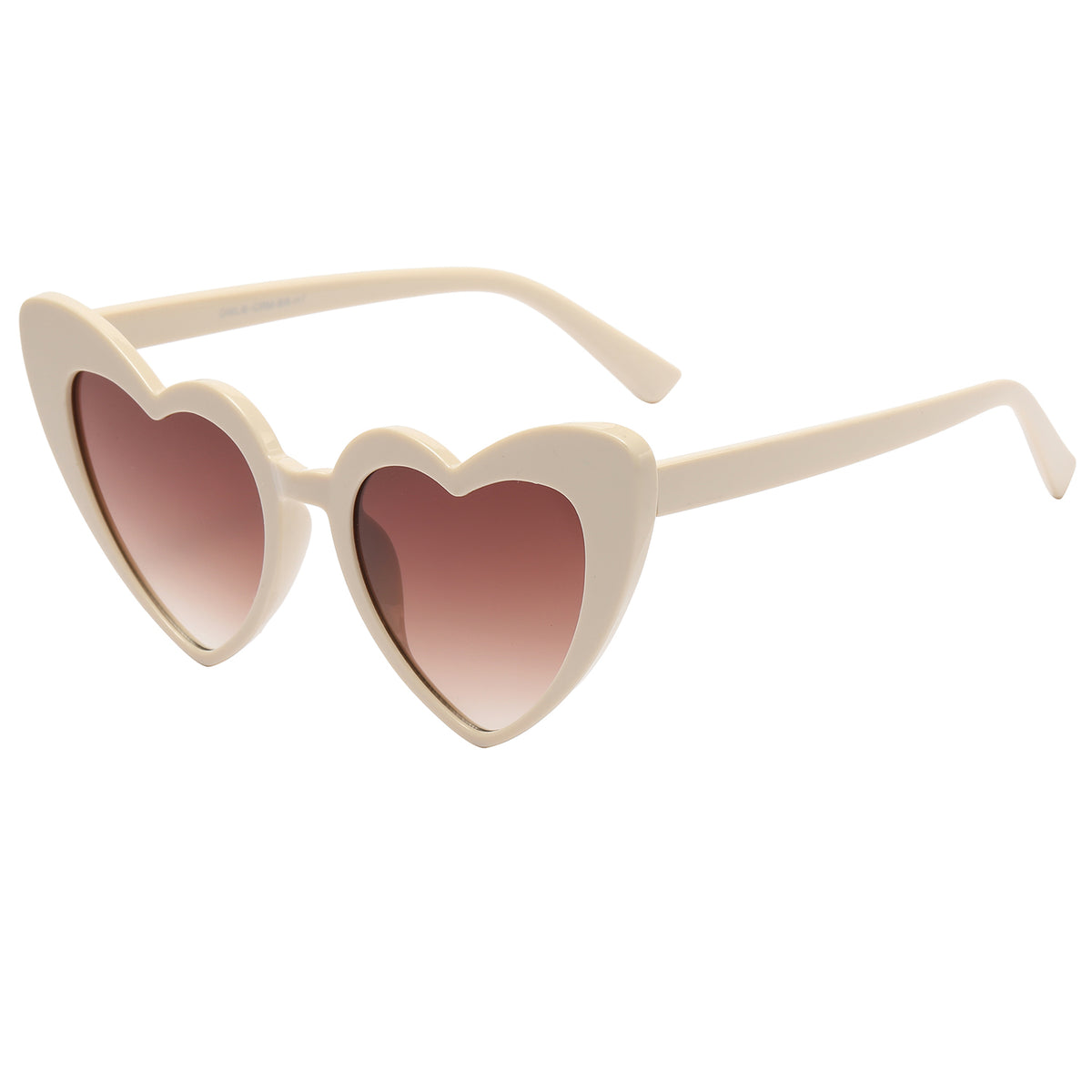 OWL Womens Heart Sunglasses UV400 Lens Beige Plastic Frame  display picture 2
