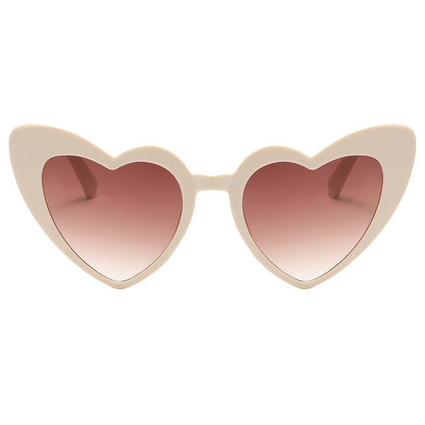 Heart Sunglasses - Beige Frame