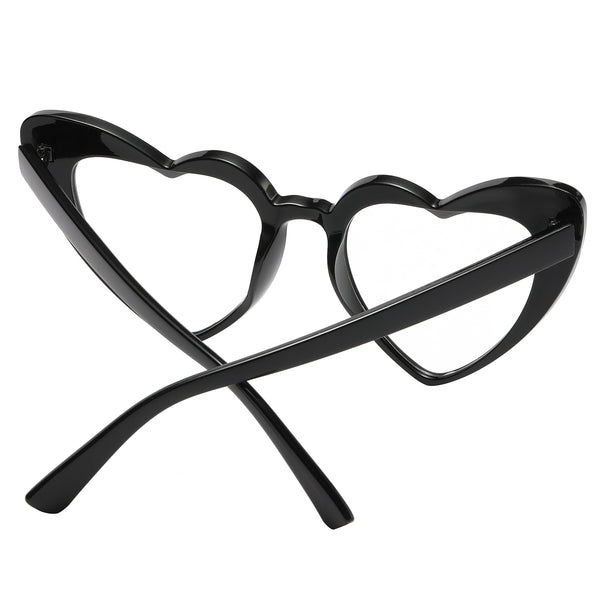 Heart Sunglasses - Black Frame / Clear Lens