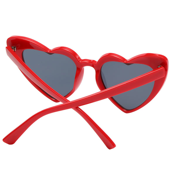 Heart Sunglasses - Red Frame / Smoke Lens
