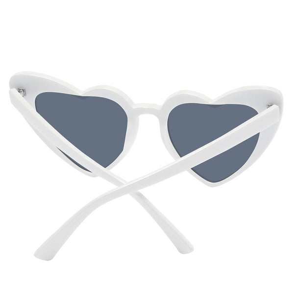 Heart Sunglasses - White Frame / Smoke Lens