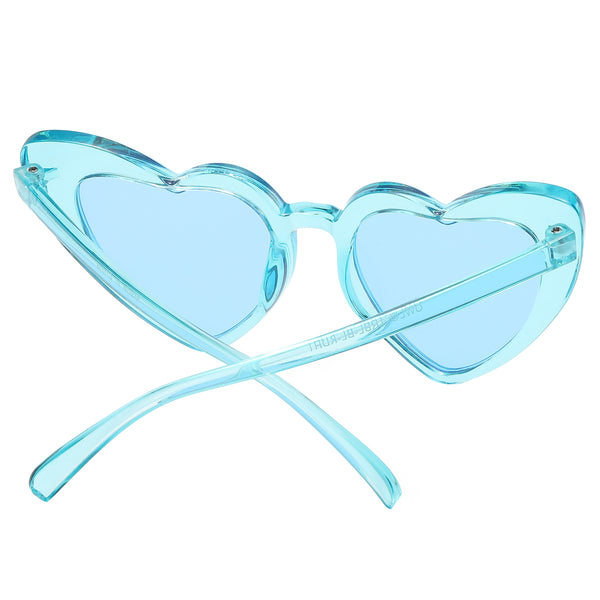 Kids Heart Sunglasses - Blue Transparent Frame