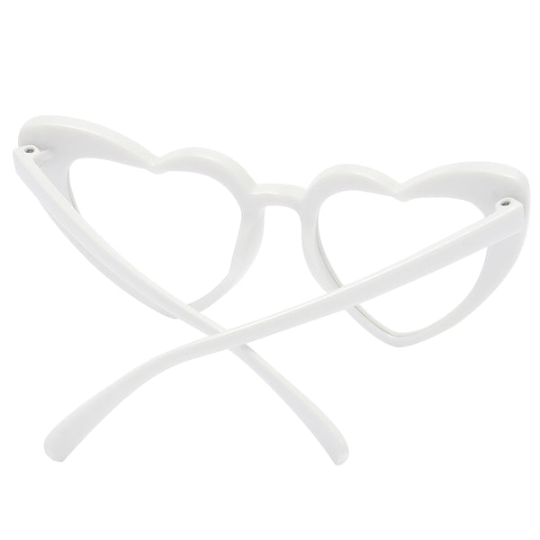 Kids Heart Sunglasses - White Frame / Clear Lens