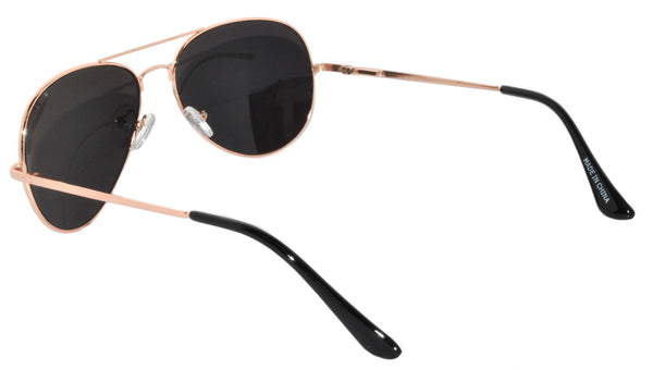 Aviator Sunglasses - Gold Frame / Bluegreen Mirror Lens / Spring Hinges