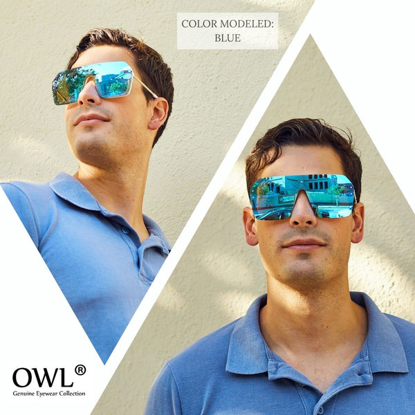 Oversized Rimless Sunglasses - Leopard Brown