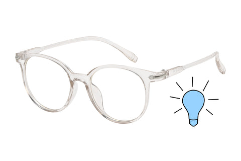 Adult Round Blue Light Blocking Glasses - Gray