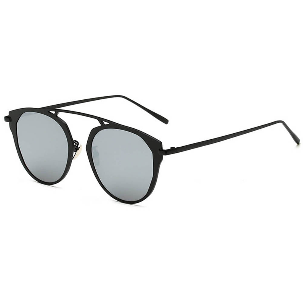 Black and Silver Metal Sunglasses Rounded Square UV400 NWT Metal Glint - Silver Black Square Sunglasses - RB2436  main image 2