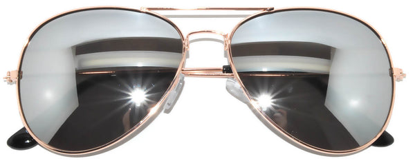 Aviator Sunglasses - Gold Frame / Mirror Lens