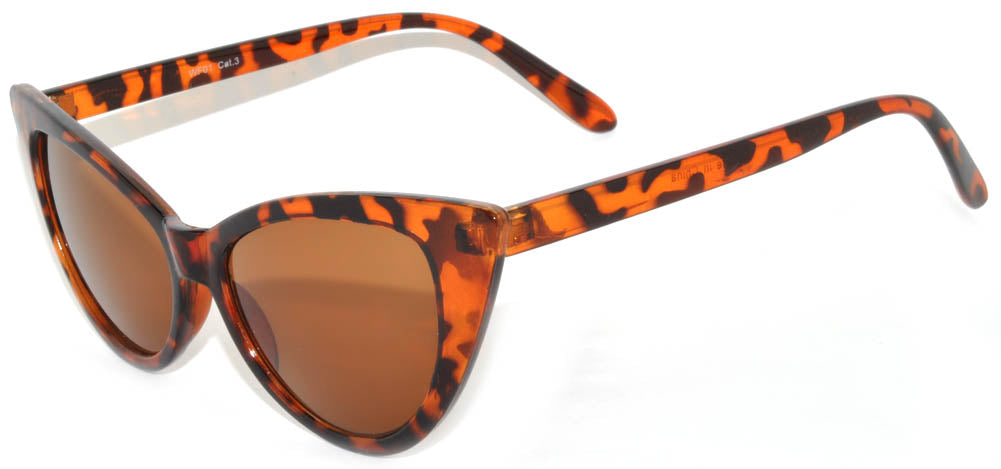 Cat Eye Sunglasses UV400 Brown Lens Plastic Frame (Leopard  display picture 3