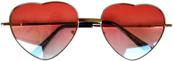 heart aviator sunglasses pink red
