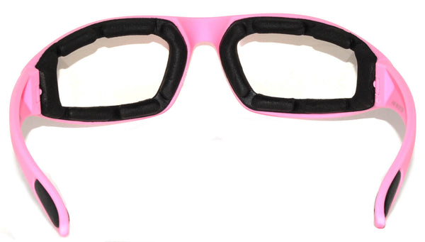 Motorcycle Sunglasses - Pink Frame / Clear Lens