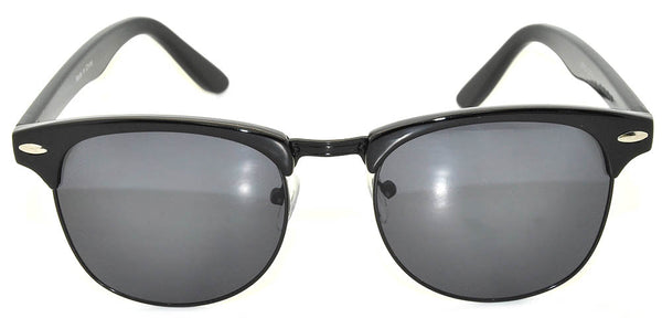 Half-Frame Sunglasses - Black on Black Frame / Smoke Lens