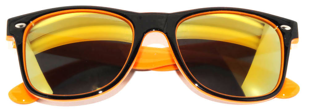 Polycarbonate Sunglasses OWL Shop Lens Two Tone Mirror – (Black/Orange) UV400 Sunnytop