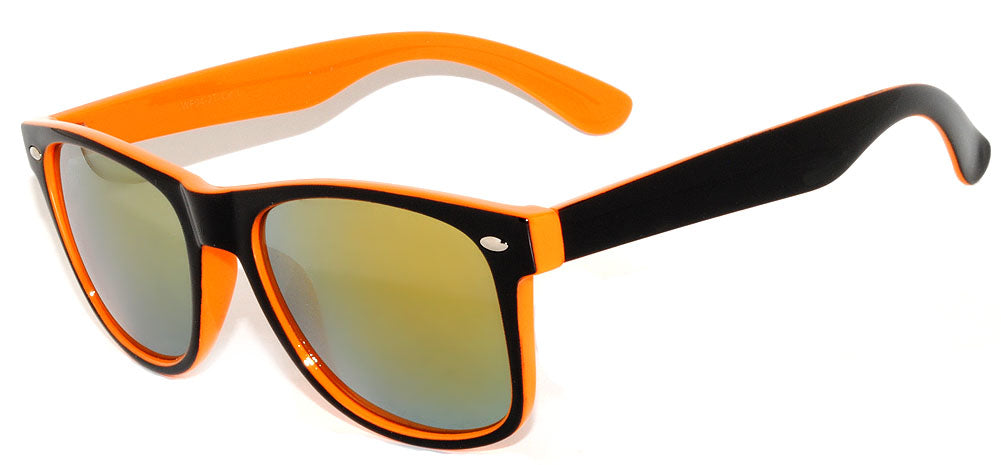 Sunglasses Polycarbonate OWL Mirror Sunnytop Shop Two (Black/Orange) Tone – Lens UV400
