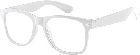 Retro Sunglasses - White Frame / Clear Lens
