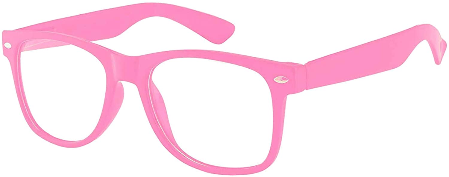 Retro Sunglasses - Baby Pink Frame / Clear Lens