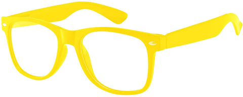 Retro Sunglasses - Yellow Frame / Clear Lens