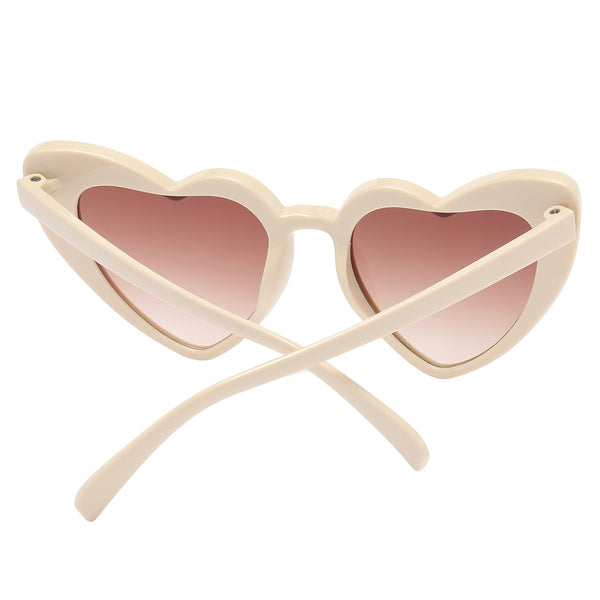 Kids Heart Sunglasses - Beige Frame