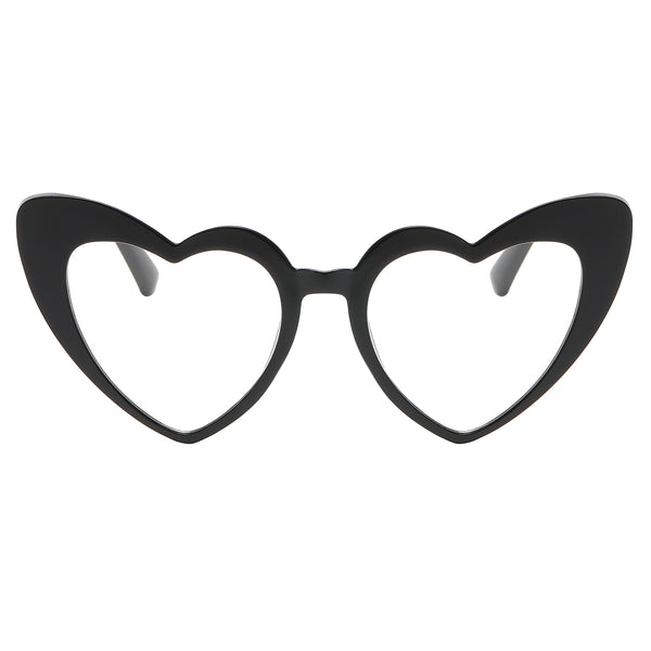 Heart Sunglasses - Black Frame / Clear Lens