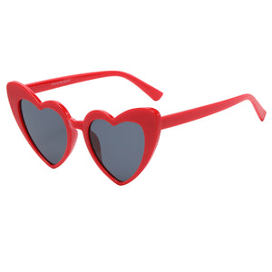 Heart Sunglasses - Red Frame / Smoke Lens