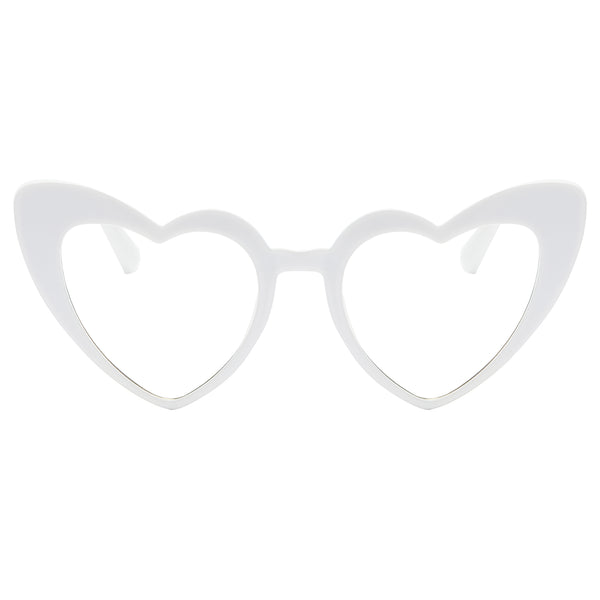 Heart Sunglasses - White Frame / Clear Lens