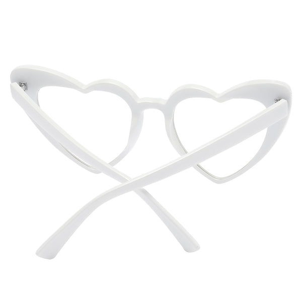 Heart Sunglasses - White Frame / Clear Lens