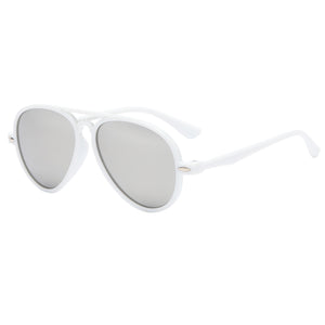 Kids Aviator Sunglasses - White Frame / Mirror Lens