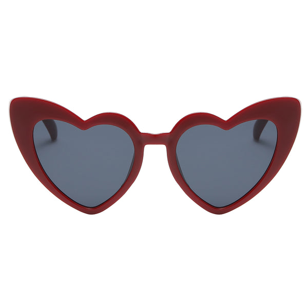 Kids Heart Sunglasses - Maroon Frame / Smoke Lens