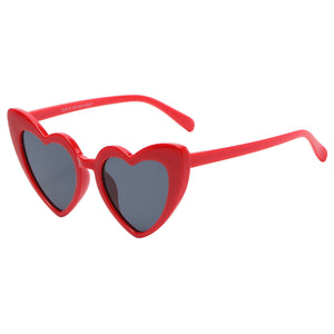 Kids Heart Sunglasses - Red Frame / Smoke Lens