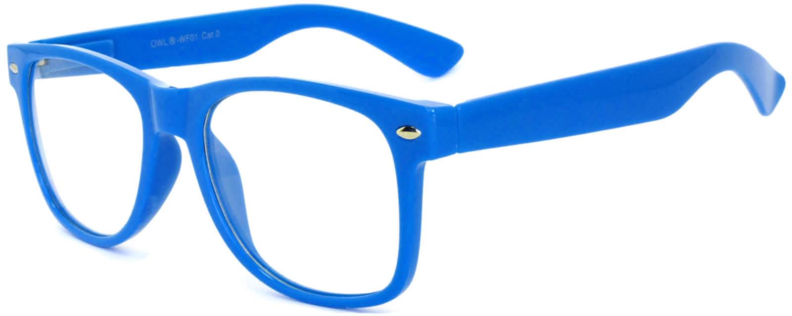 Retro Sunglasses - Blue Frame / Clear Lens