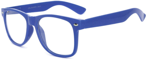 Retro Sunglasses - Dark Blue Frame / Clear Lens