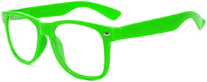 Retro Sunglasses - Green Frame / Clear Lens