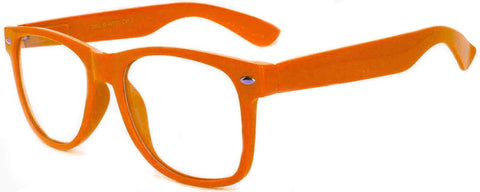Retro Sunglasses - Orange Frame / Clear Lens