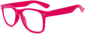 Retro Sunglasses - Pink Frame / Clear Lens
