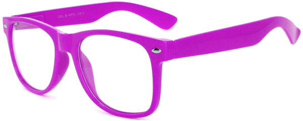 Retro Sunglasses - Purple Frame / Clear Lens
