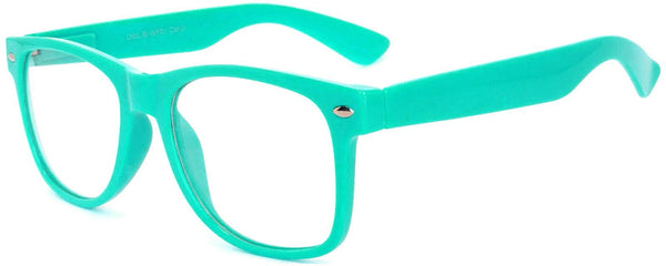 Retro Sunglasses - Turquoise Frame / Clear Lens