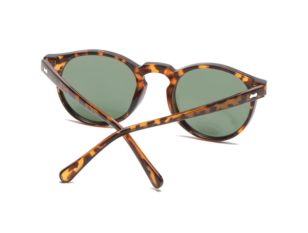 Round Polarized Sunglasses - Leopard Frame