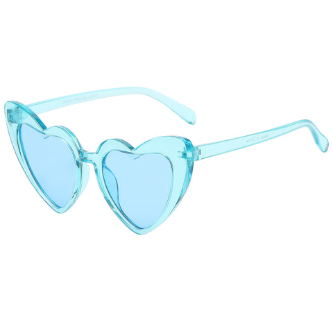 Kids Heart Sunglasses - Blue Transparent Frame