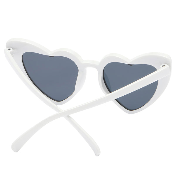 Kids Heart Sunglasses - White Frame / Smoke Lens