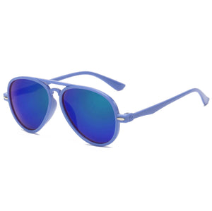 Kids Aviator Sunglasses - Blue Frame / Mirror Lens