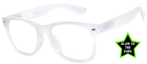 Glow in the Dark Sunglasses - White Frame / Clear Lens