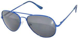 Aviator Sunglasses - Blue Frame / Smoke Lens / Spring Hinges