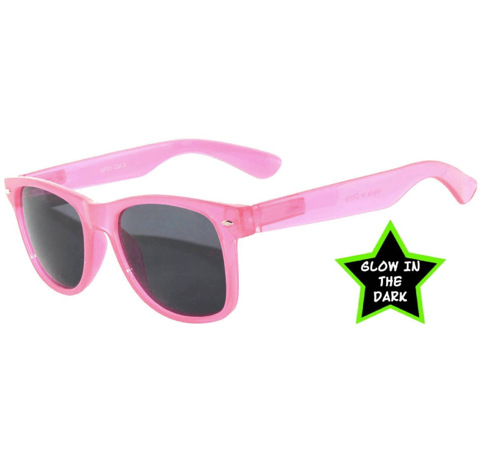 Glow in the Dark Sunglasses - Pink Frame / Smoke Lens