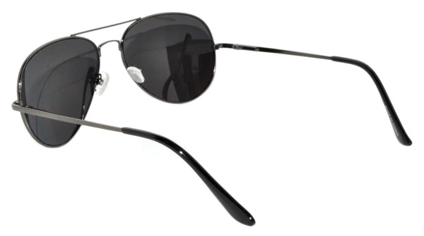 Aviator Sunglasses - Gun Color Frame / Silver Mirror Lens / Spring Hinges
