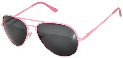 Aviator Sunglasses - Pink Frame / Smoke Lens / Spring Hinges