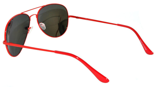 Aviator Sunglasses - Red Frame / Red Mirror Lens / Spring Hinges