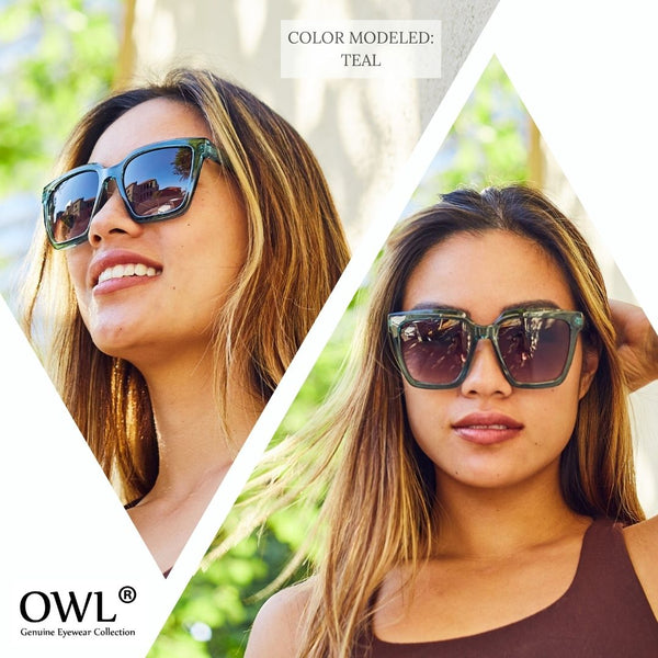 Women's Oversized Square Sunglasses - Champagne Frame / Brown Lens