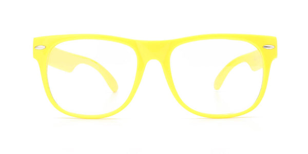 Kids Retro Sunglasses - Yellow Frame / Clear Lens